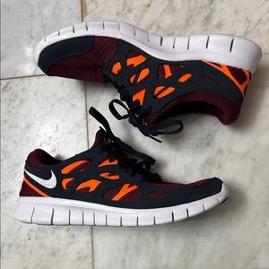 Nike Maroon and Bright Orange Sneakers